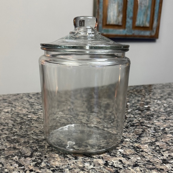 Other - Clear Glass Storage Jar with Lid